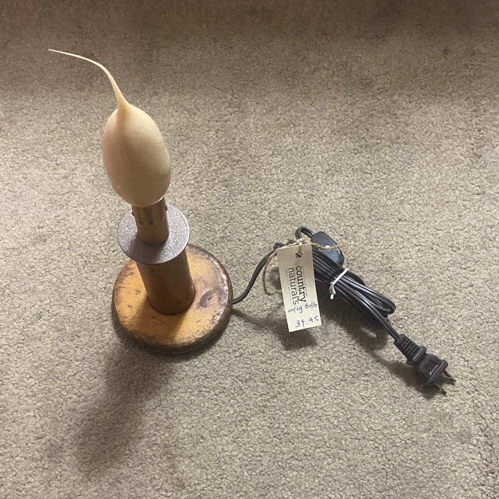 Rustic Candle Lamp with Cord